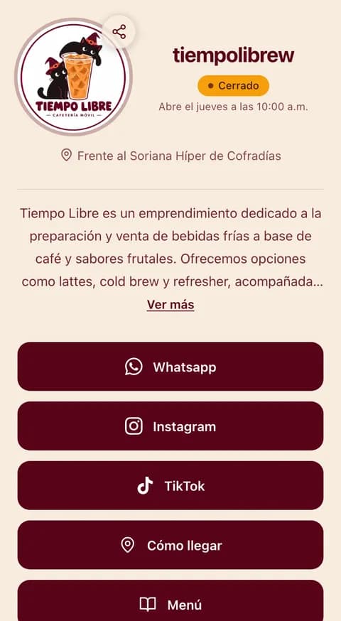 Página de tiempolibrew en Cetilia
